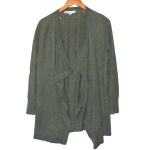 LOFT Draped Open‎ Front Cardigan Green M